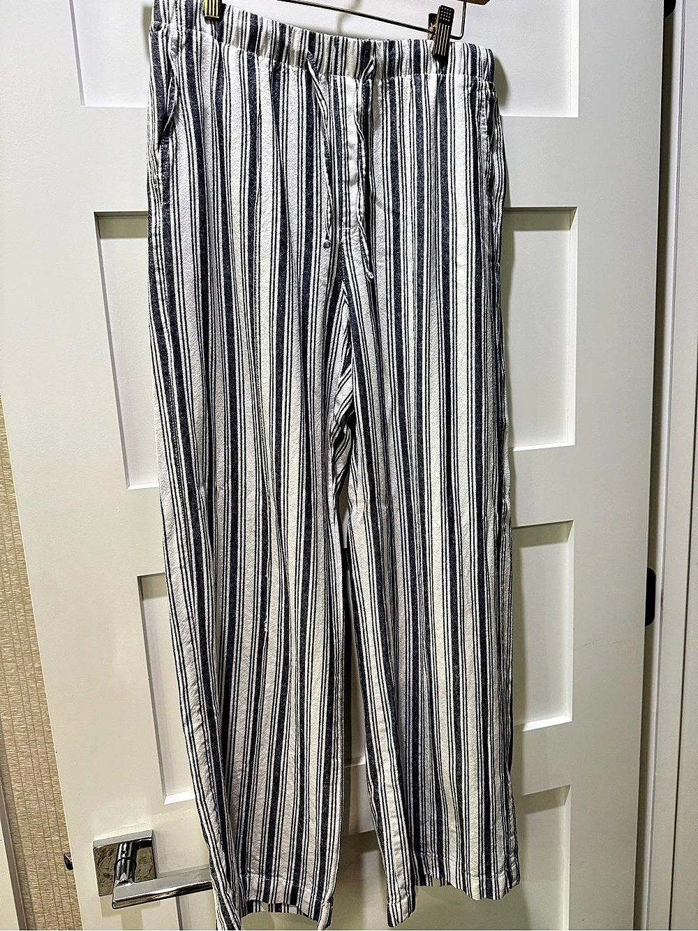 GAP Navy Ivory Striped Pull-On Wide Leg Pants XS